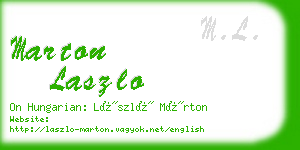 marton laszlo business card